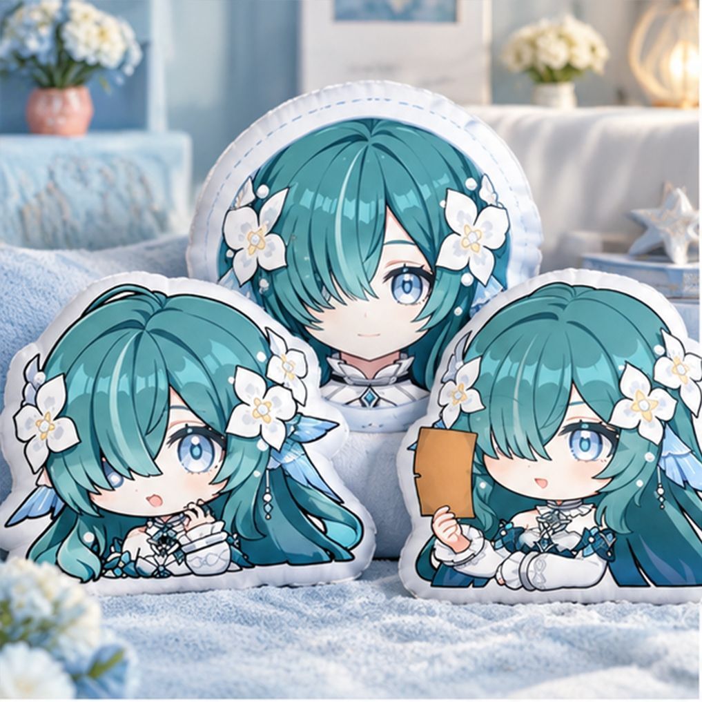 Throw Pillow - Genshin Impact Oyunu Temalı Sevimli Q