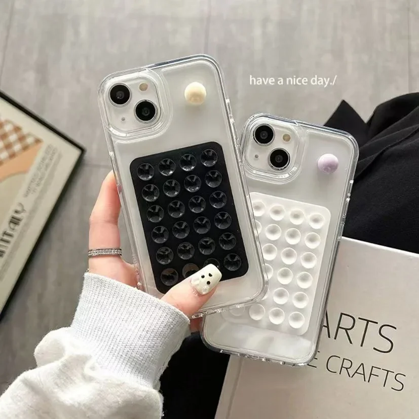 Wall Sticker - Kare Silikon Vakumlu Telefon Standı, Çok